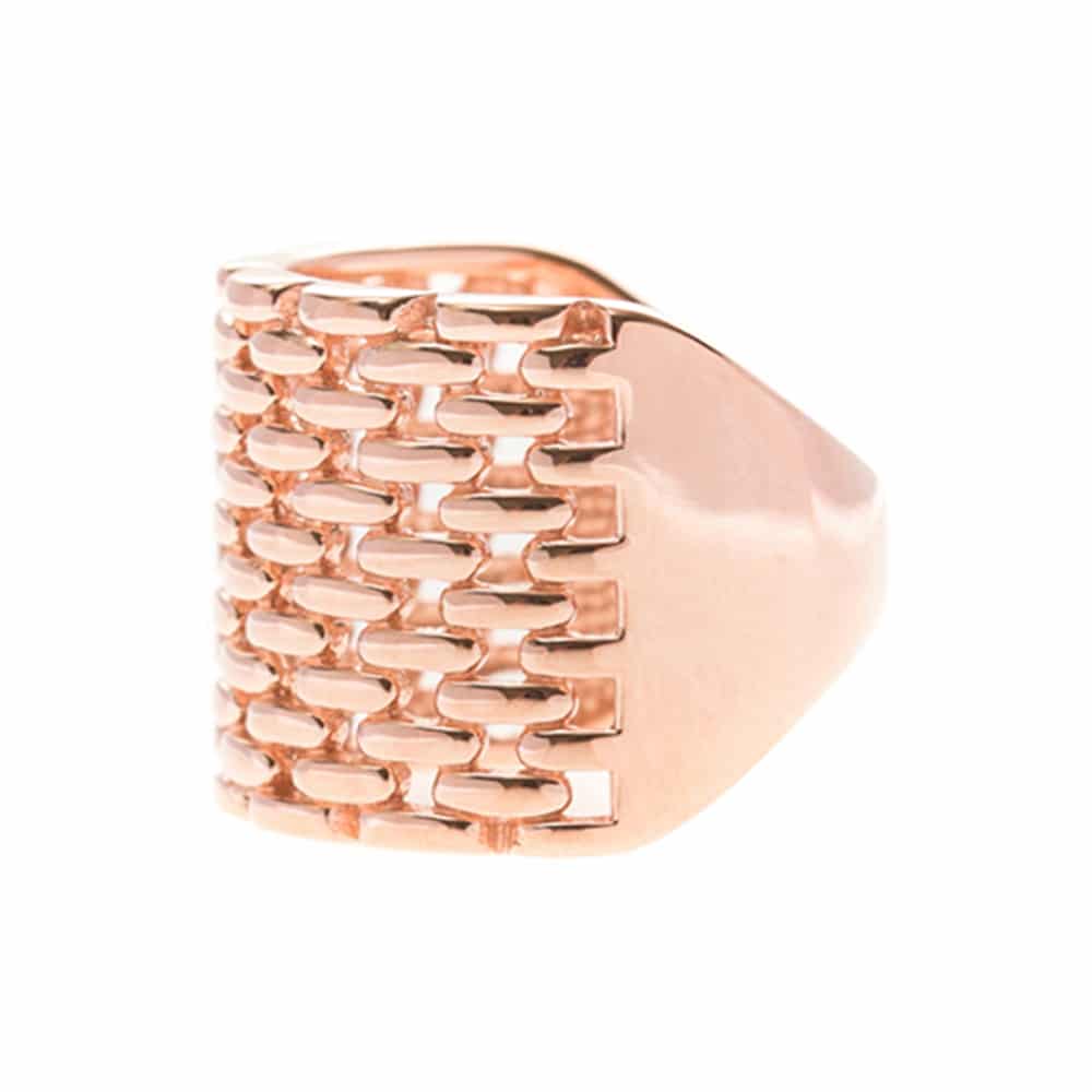 Silver ring pink mesh 2