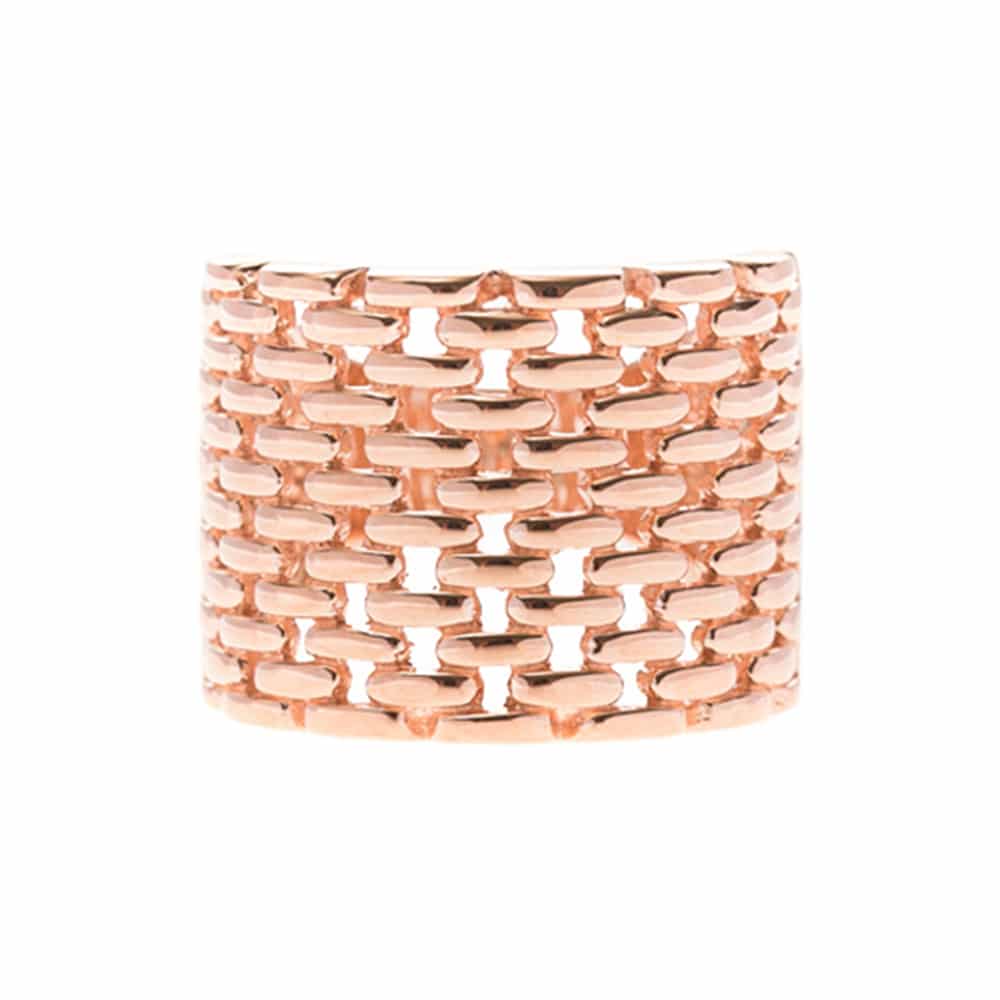 Silver ring pink mesh 1