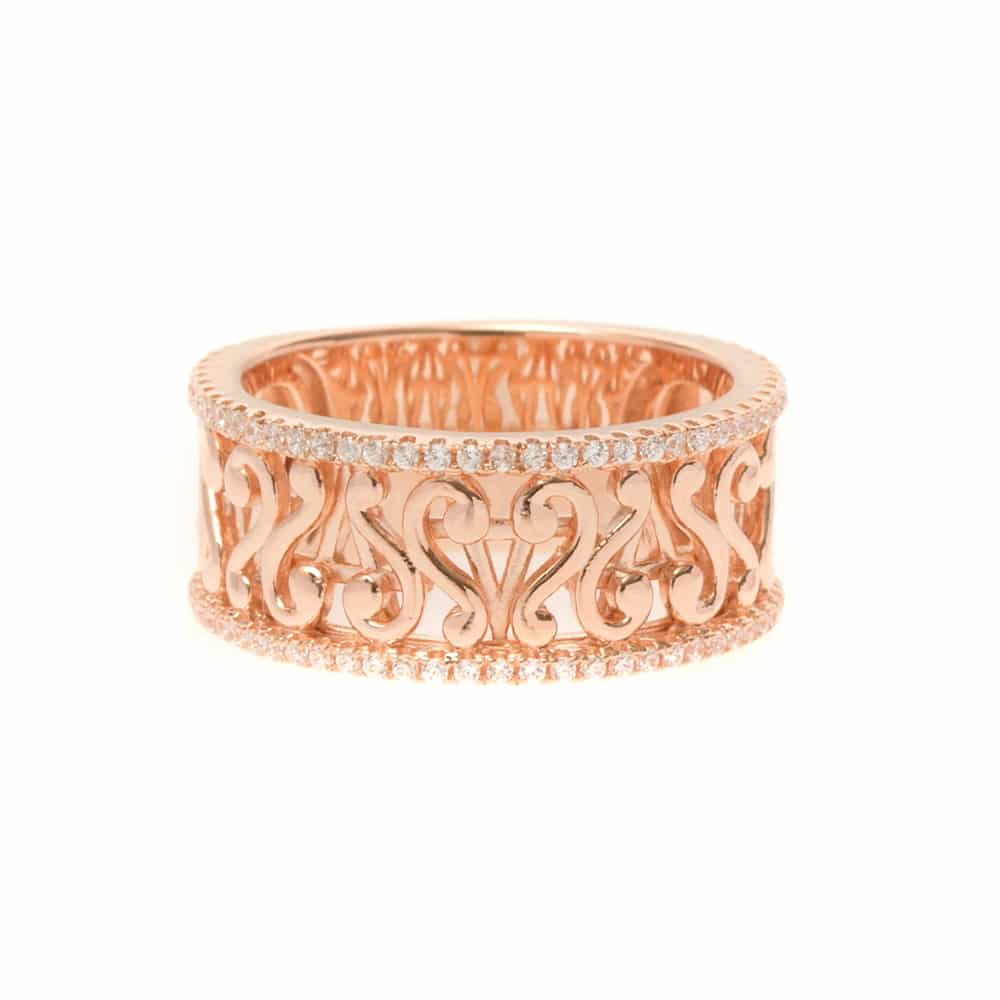 Pink silver ring orus pattern 1