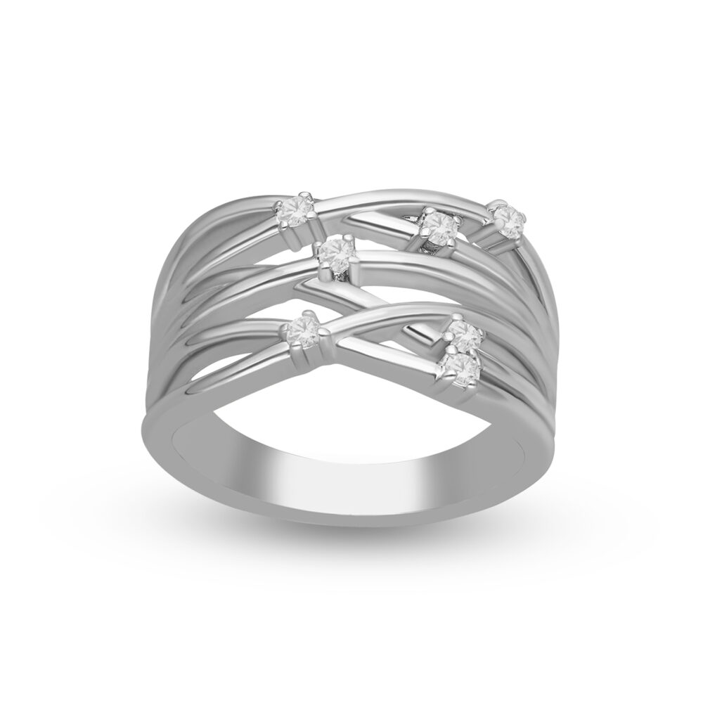 Silver intertwined ring set 1