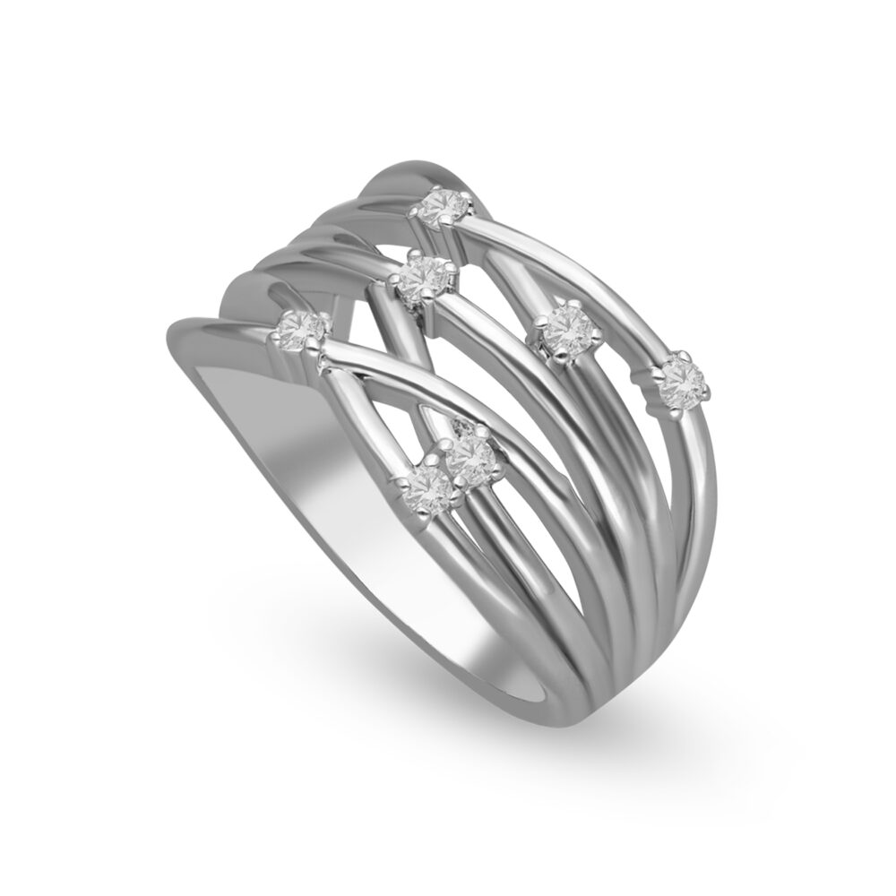 Silver intertwined ring set 2