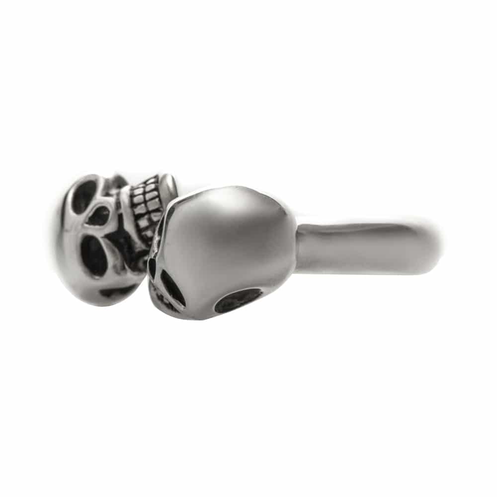 Silver cross skull ring 2