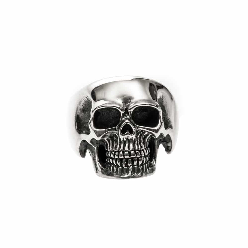 Men's pure silver skull ring 1