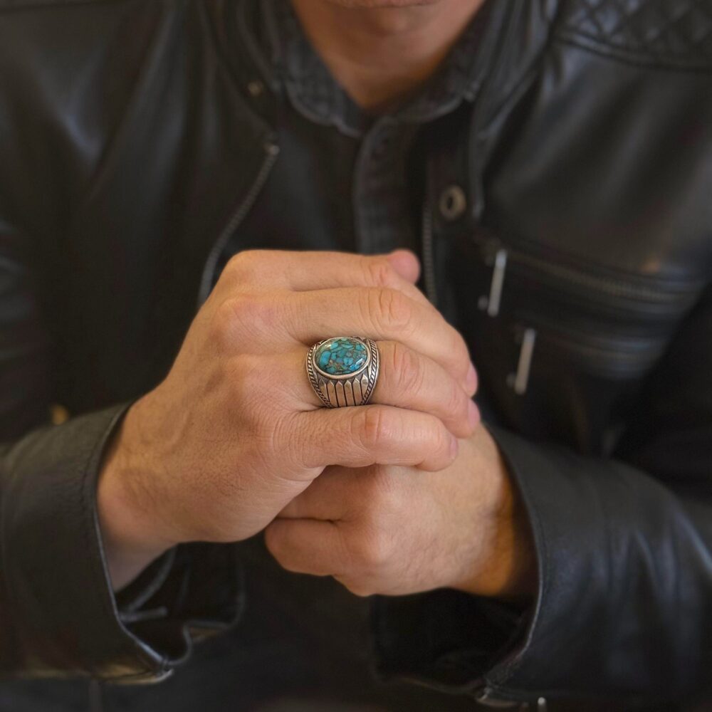 Alternative view of Bague turquoise indiana argent