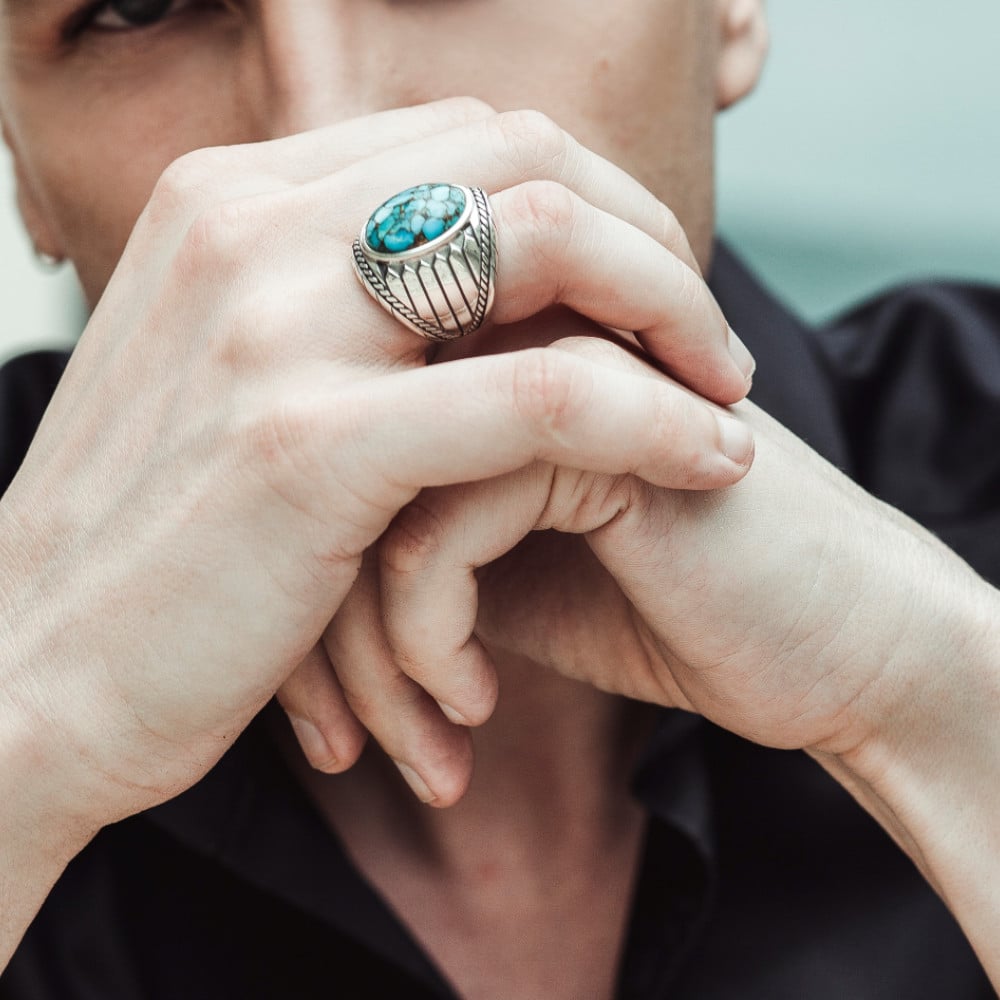 Bague turquoise indiana argent 6