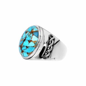 bague-turquoise-massive-argent Bague homme turquoise massive argent 8