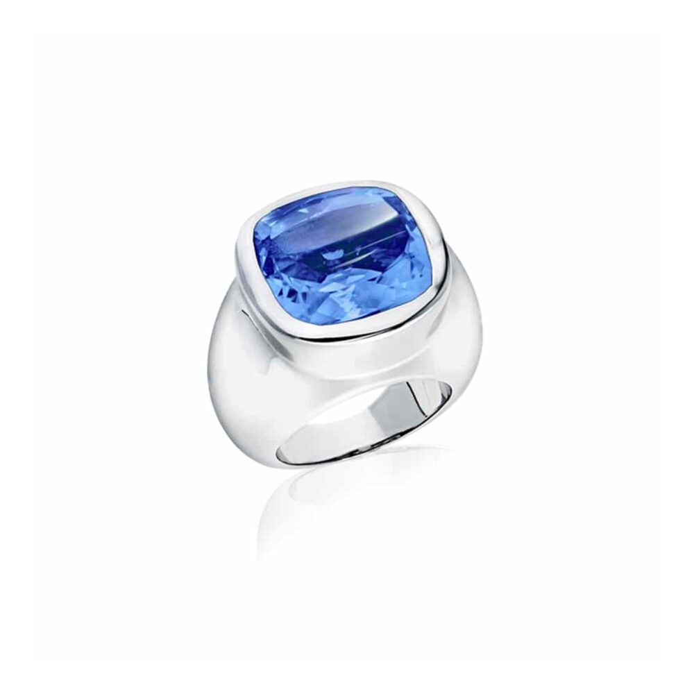 Venus ring silver stone blue quartz 1