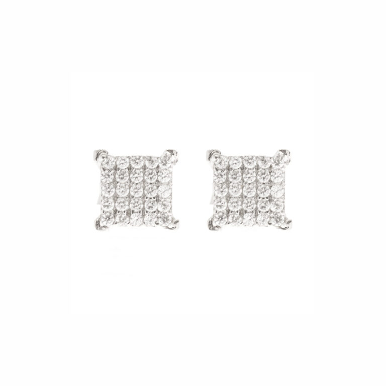 Boucles D'oreilles Argent 925 Rhodié Avec Saphirs - Clips Dormeuses 3 Mm - Neuf Avec étiquettes