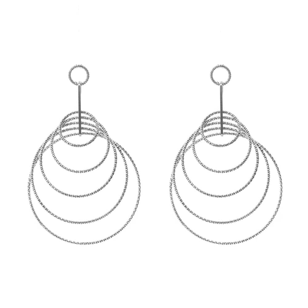 Stella 1 diamond rhodium silver earrings