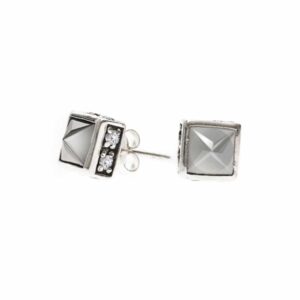 Boucles d’oreilles argent classy pierre blanche 5