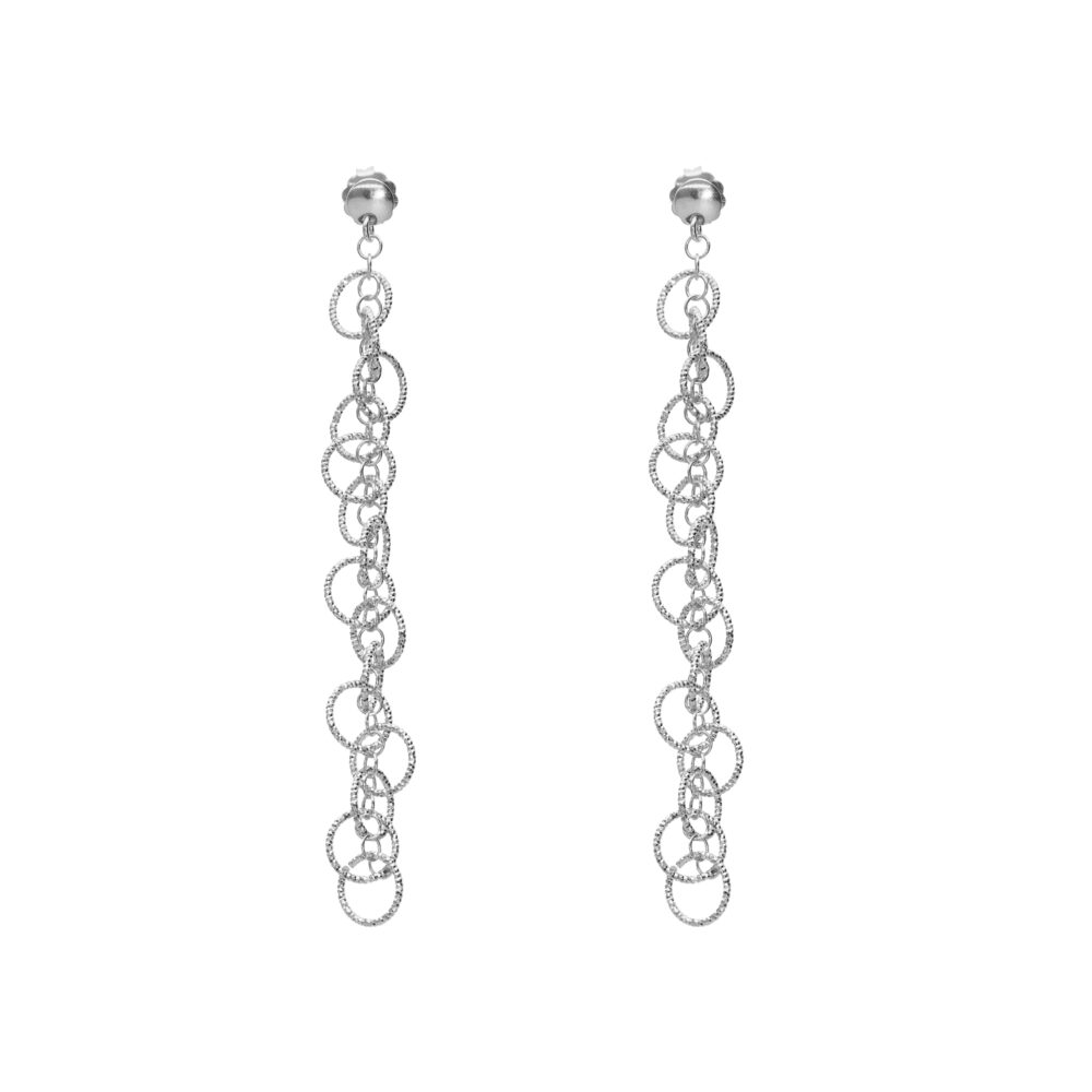 Multiple circles silver earrings 1