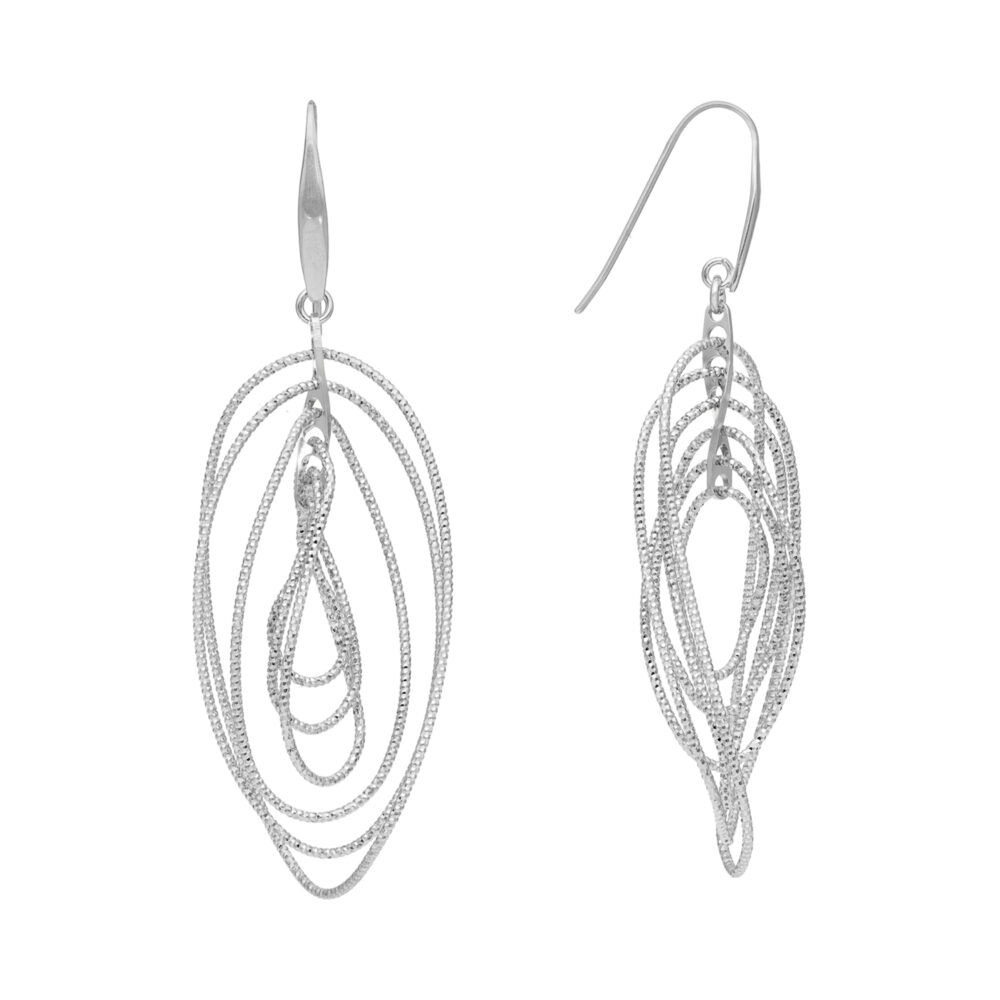 Twisted diamond silver earrings 1