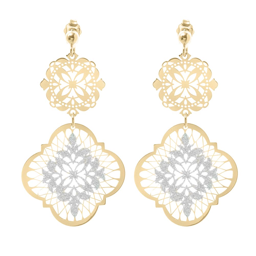 Sparkling bohemian golden silver earrings 1