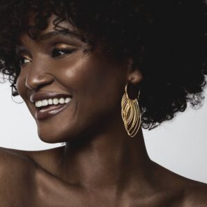 Boucles d'oreilles argent doré diamanté abondance 4