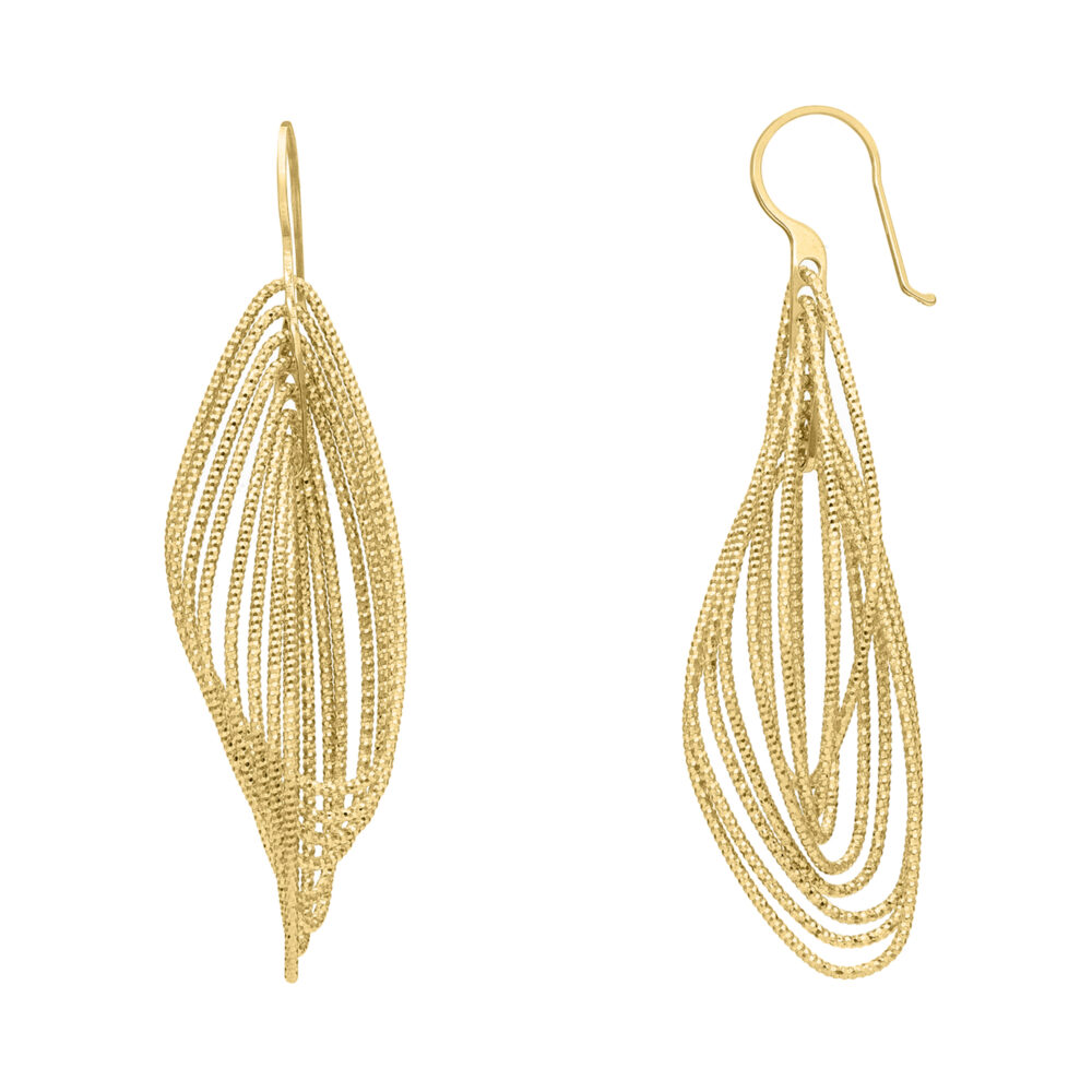 Silver gold-plated diamond swirl earrings 1