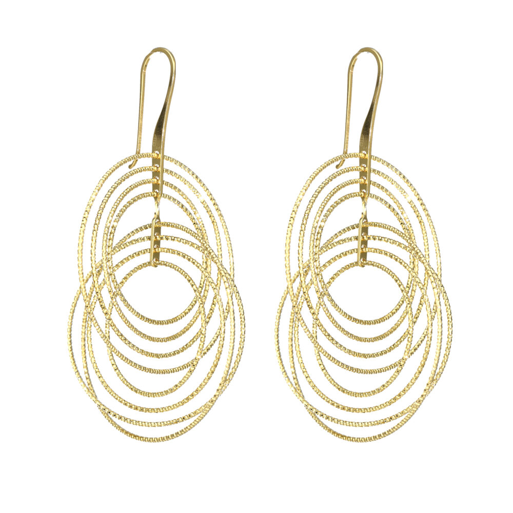 Silver gilt round spiral earrings 1