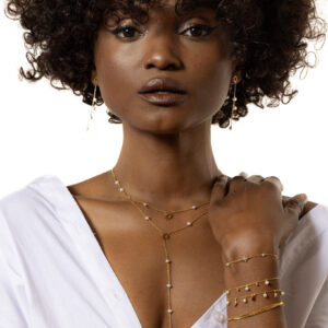 Boucles d'oreilles argent dorées pendantes soleil avec perles 4