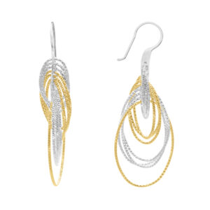 Boucles d'oreilles argent rhodié doré diamanté saturne 3