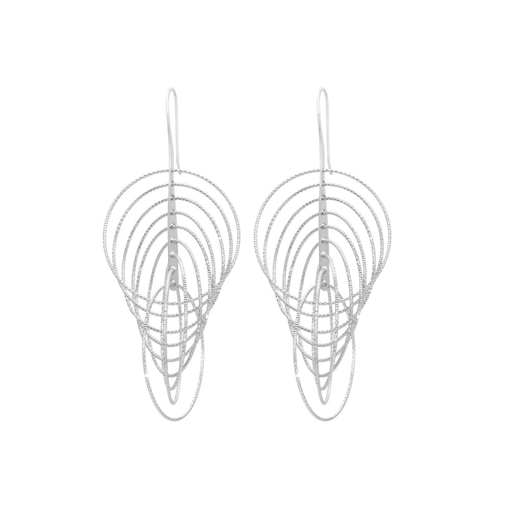 Boucles d'oreilles argent rhodié spirales 1