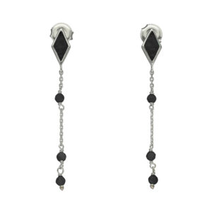 boucles-d-oreilles-argent-rhodie-losange-pierre-spinelle-noire Boucles d'oreilles argent rhodié losange pierre spinelle noire 3