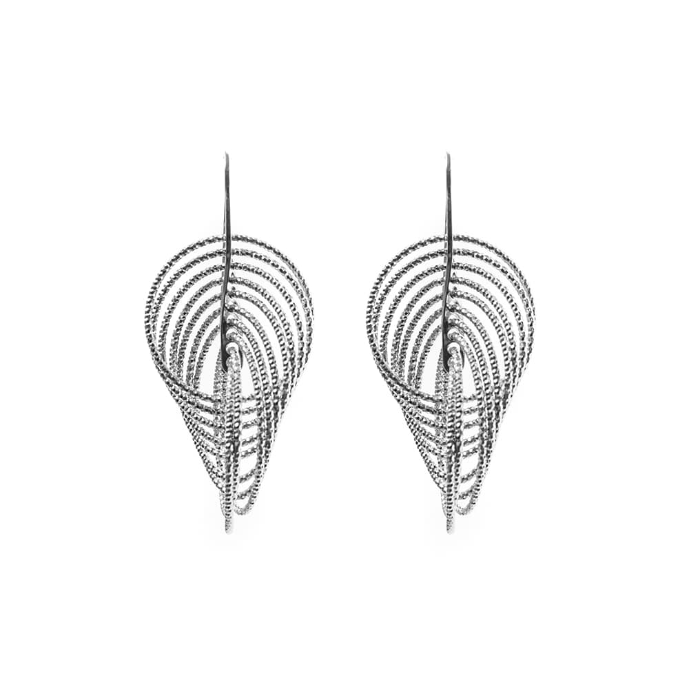Boucles d'oreilles argent rhodié spirales vertigo 1