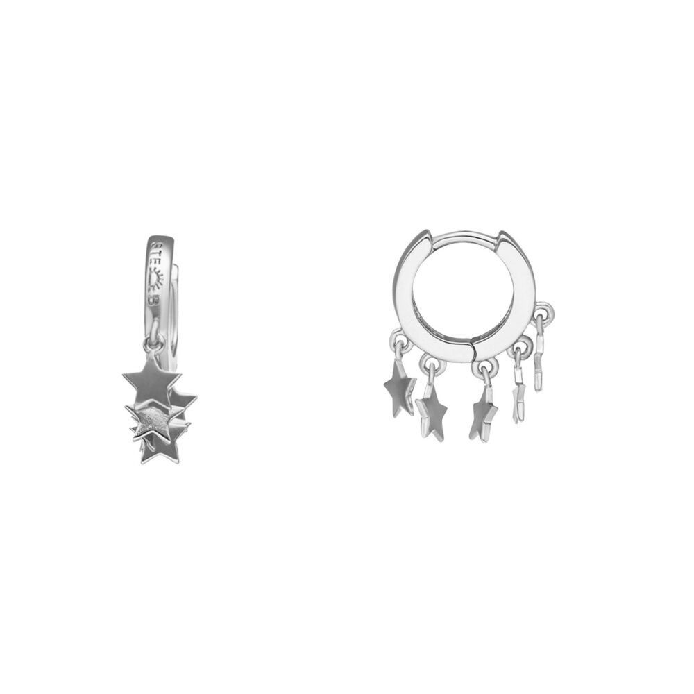 Silver star earrings 1