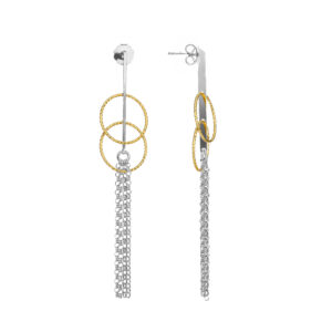 boucles-d-oreilles-bicolore-argent-dore-pendantes-doubles-cercles-et-pendant-chaines Boucles d'oreilles bicolore argent doré pendantes doubles cercles et pendant chaines 3
