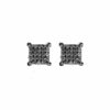 Boucles d'oreilles carré argent noir avec pierre de zirconium 1