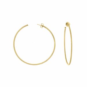 Boucles d'oreilles créoles argent doré grand modèle diamanté Alba diamètre 45mm 3