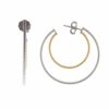 Boucles d oreilles créoles deux anneaux petit modèle argent rhodié doré diamanté Siriane 2