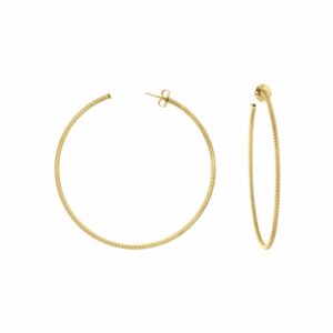 Boucles d'oreilles créoles petit modèle doré diamanté Alba diamètre 25mm 3