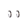 Boucles d'oreilles créoles petit modèle en argent et résine noire et blanche 2
