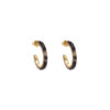 Boucles d'oreilles créoles petit modèle en argent doré et acétate grise 2