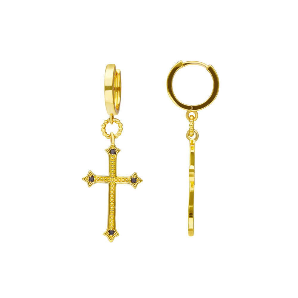 Golden cross earrings set 1