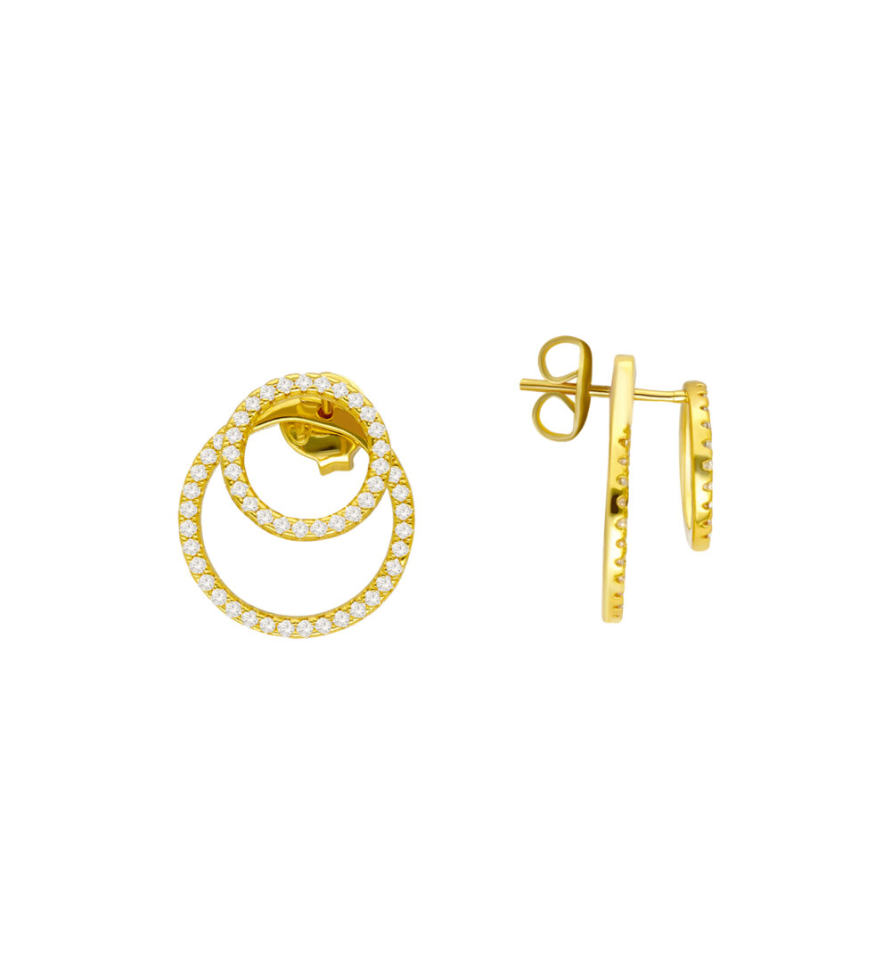 Golden earrings duo of circles 1