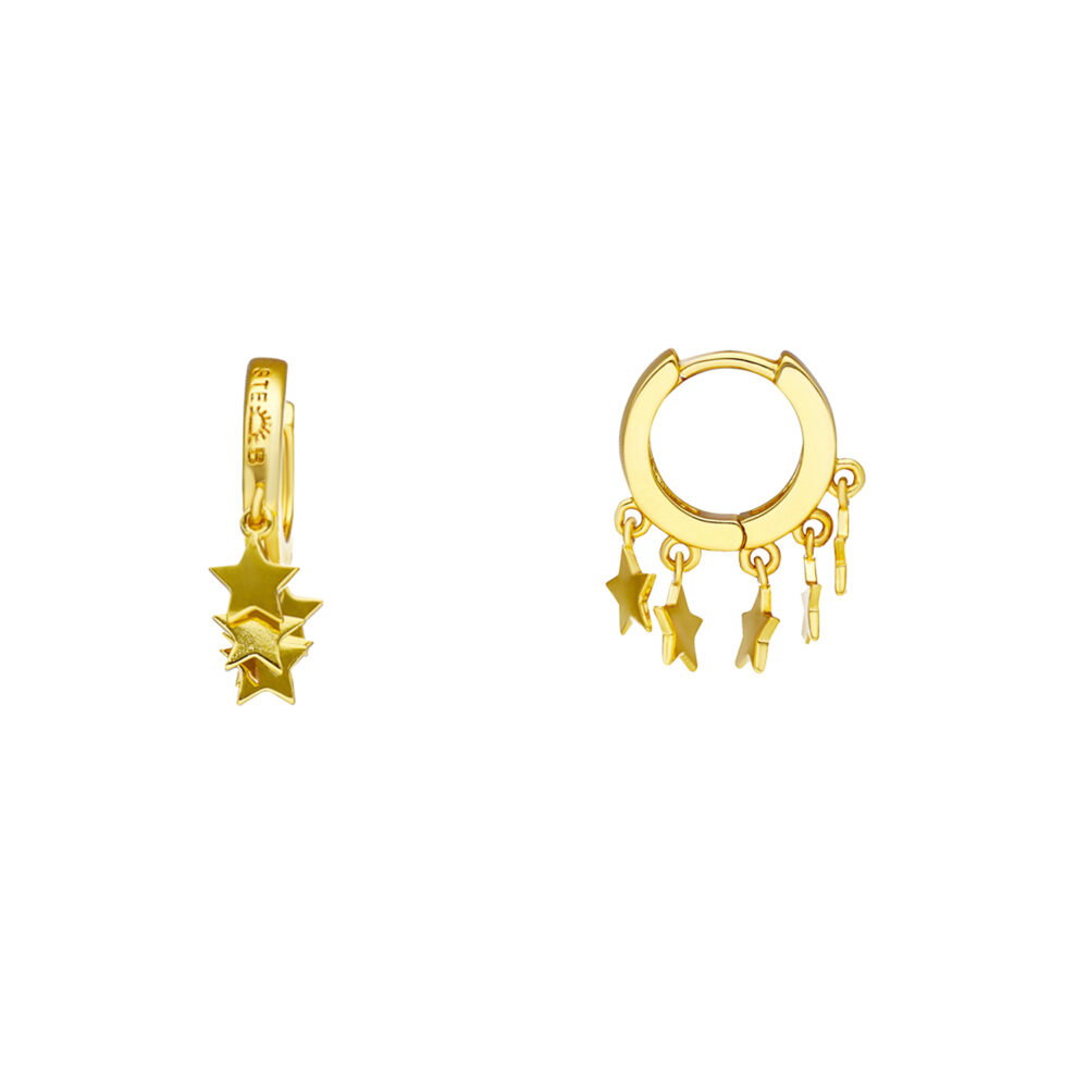 Golden star earrings 1
