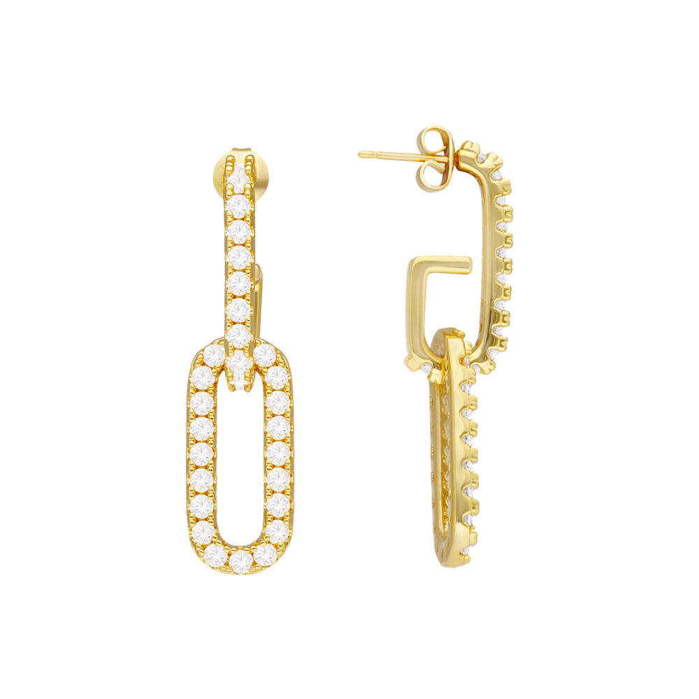 Golden oval mesh earrings set 1
