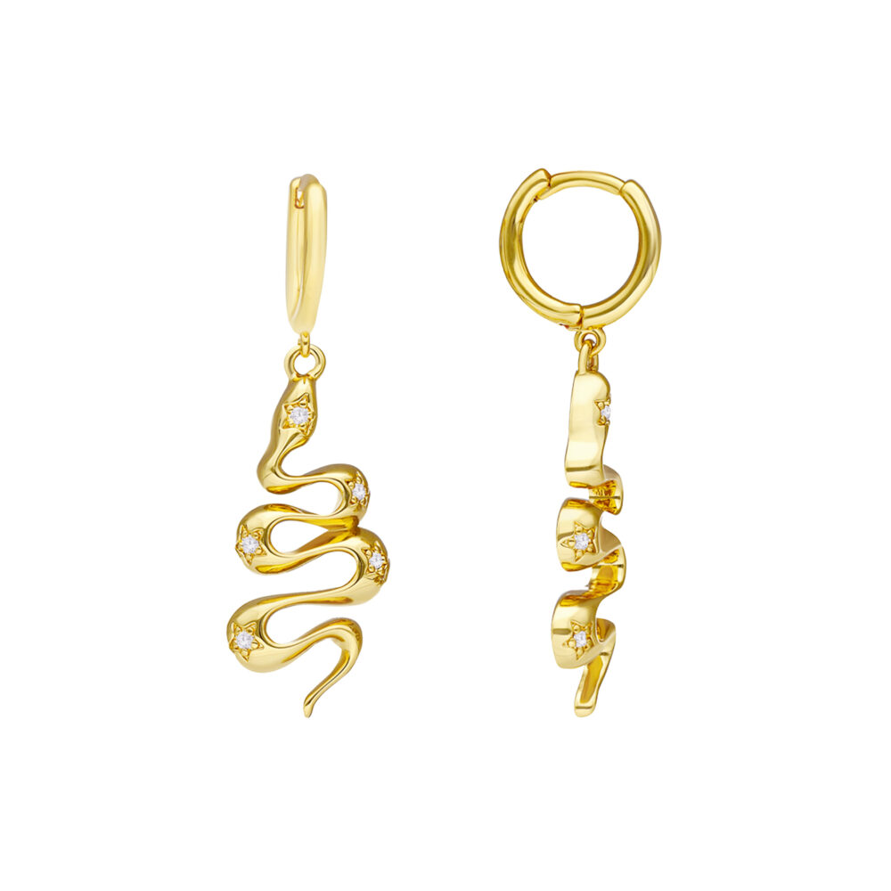 Golden snake earrings set 1