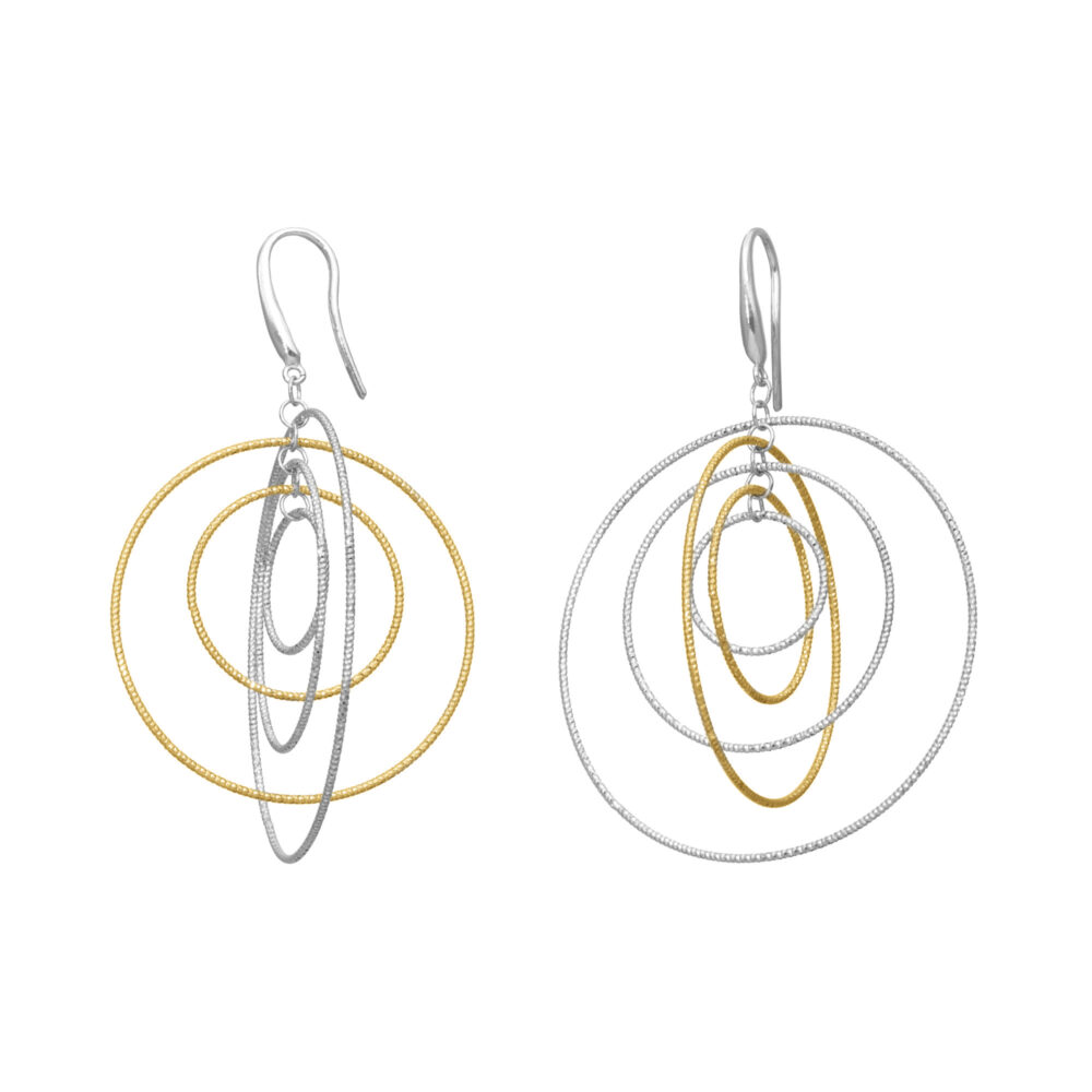 Boucles d'oreilles en argent bicolore stellaire