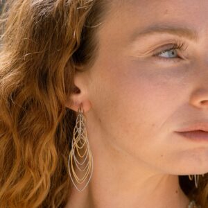 Boucles d'oreilles en argent doré bicolore multi ovale 6