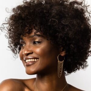 Boucles d'oreilles en argent doré cercle multi-chaine 4