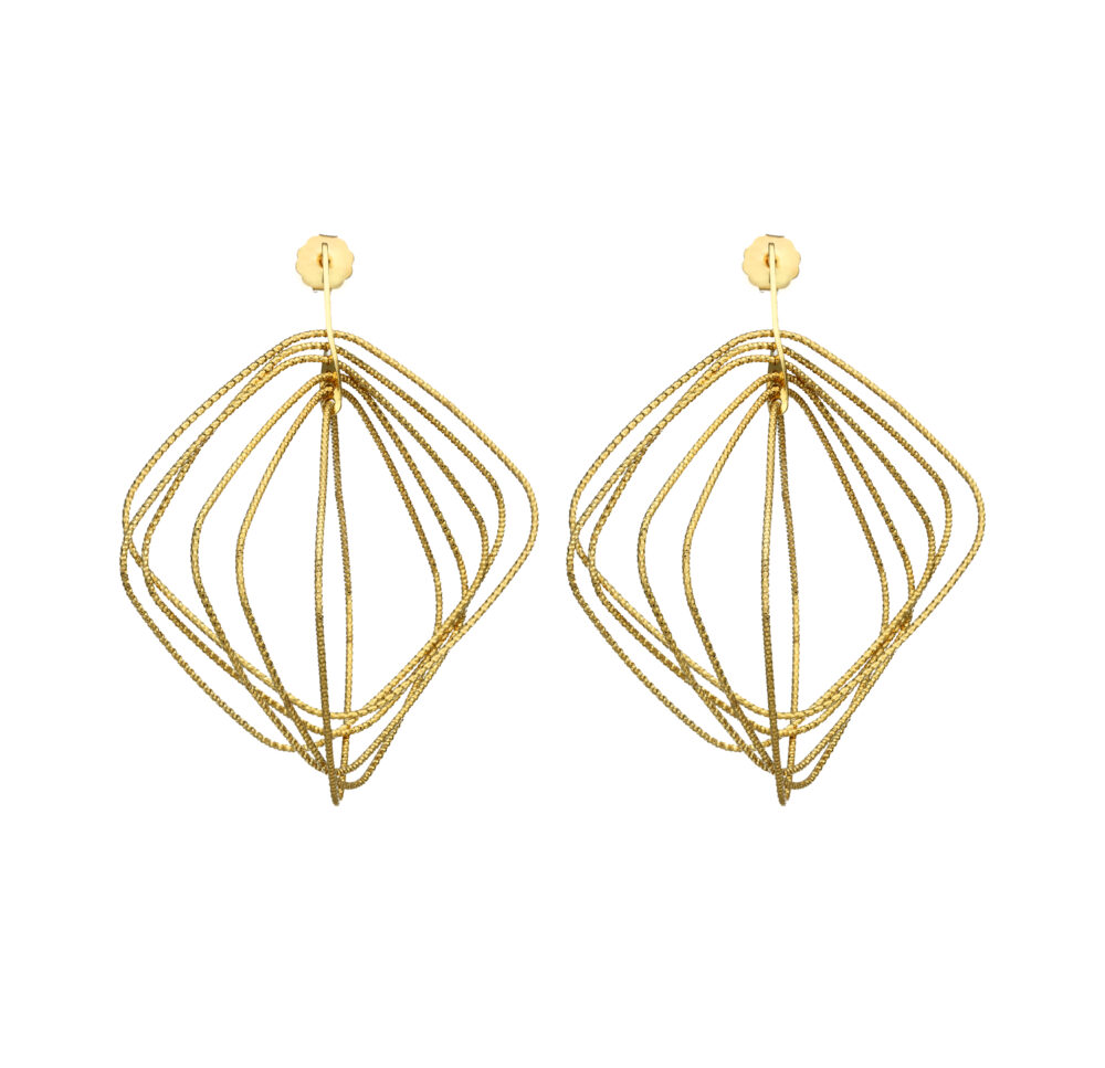 Boucles d'oreilles en argent doré cercles grands anneaux 1