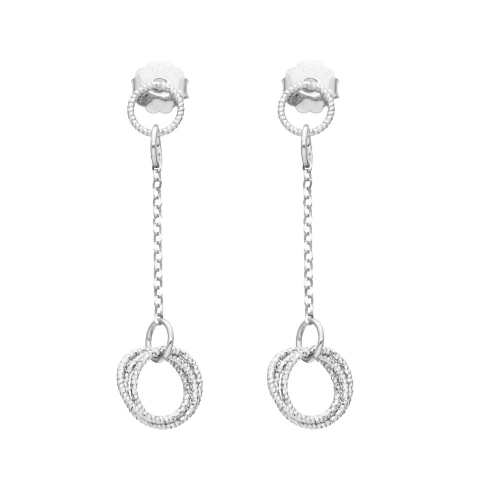 Classic diamond rhodium-plated silver earrings 1
