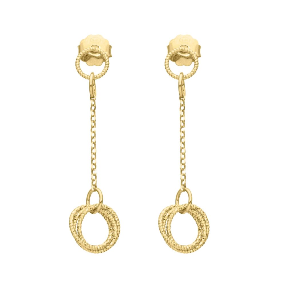 Classic diamond gold-plated silver earrings 1