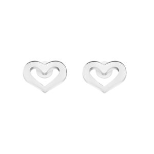 Boucles d'oreilles en argent rhodié coeur 3