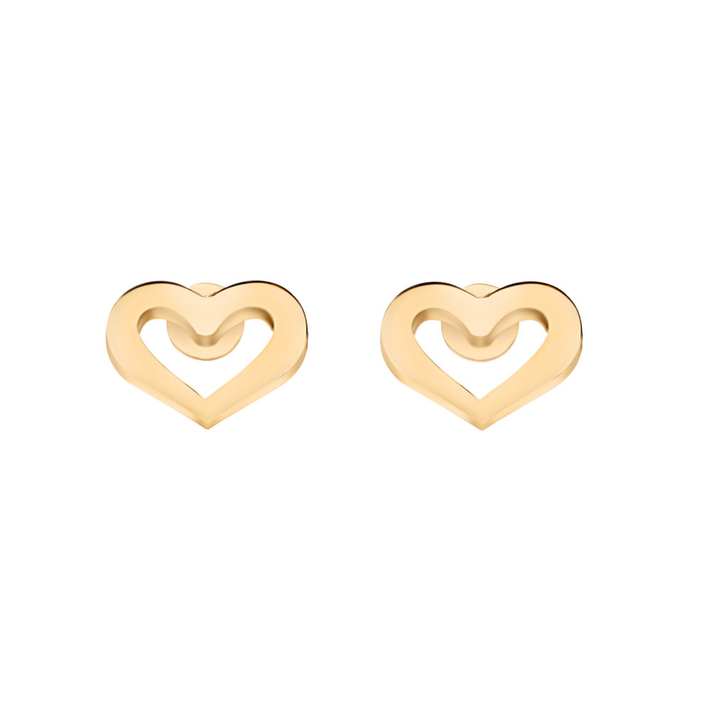 Boucles d'oreilles en argent doré coeur 1