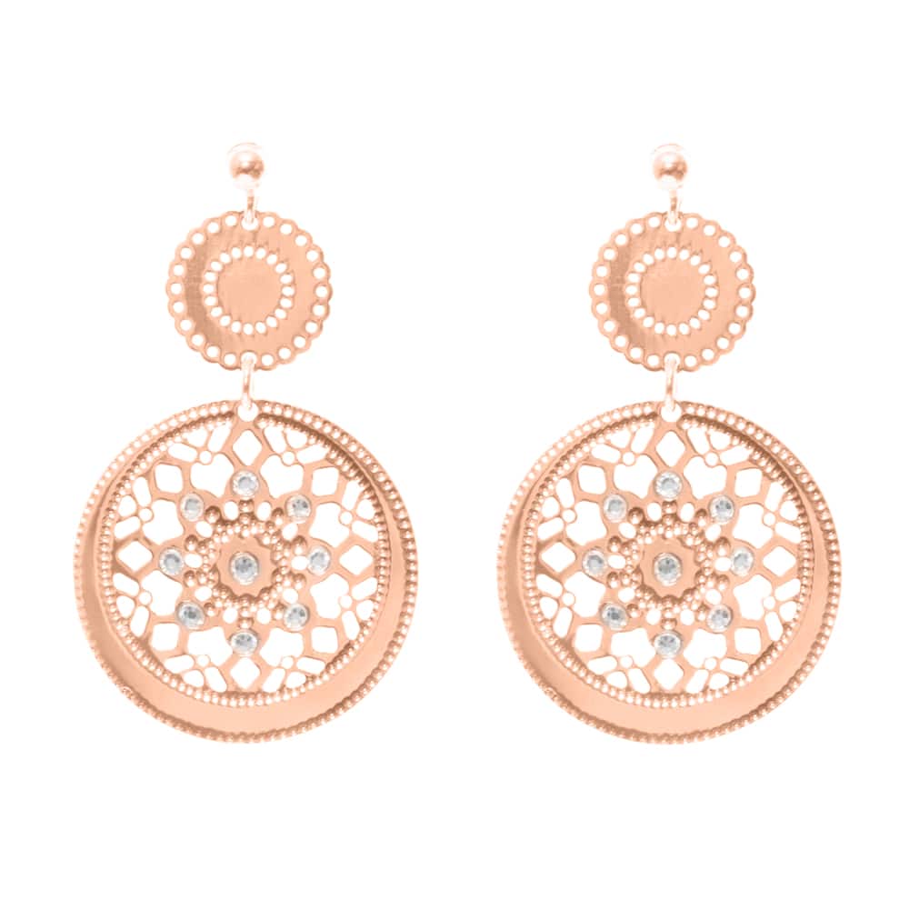 Silver pink star earrings 1