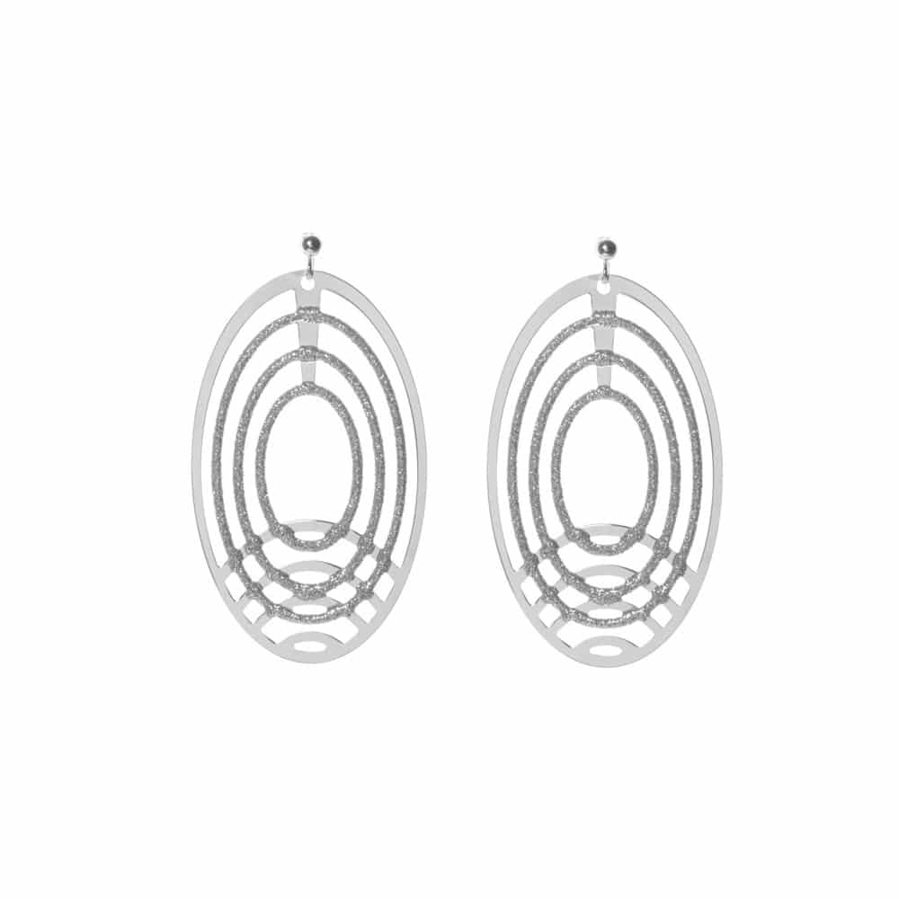 Rhodium-plated horizon earrings 1