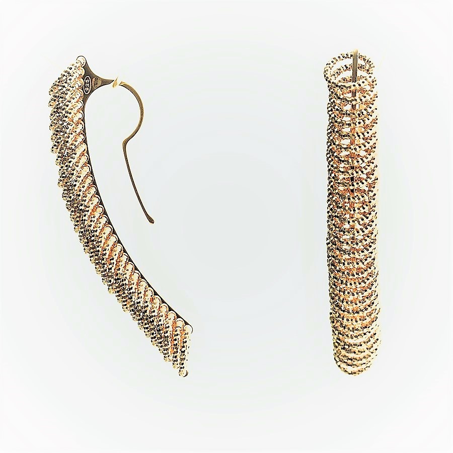 Curved spiral earrings golden rings 1