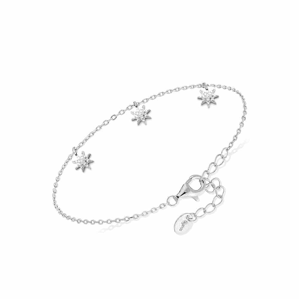 Bracelet argent charms pavé stella sertie de zirconiums blanc 1